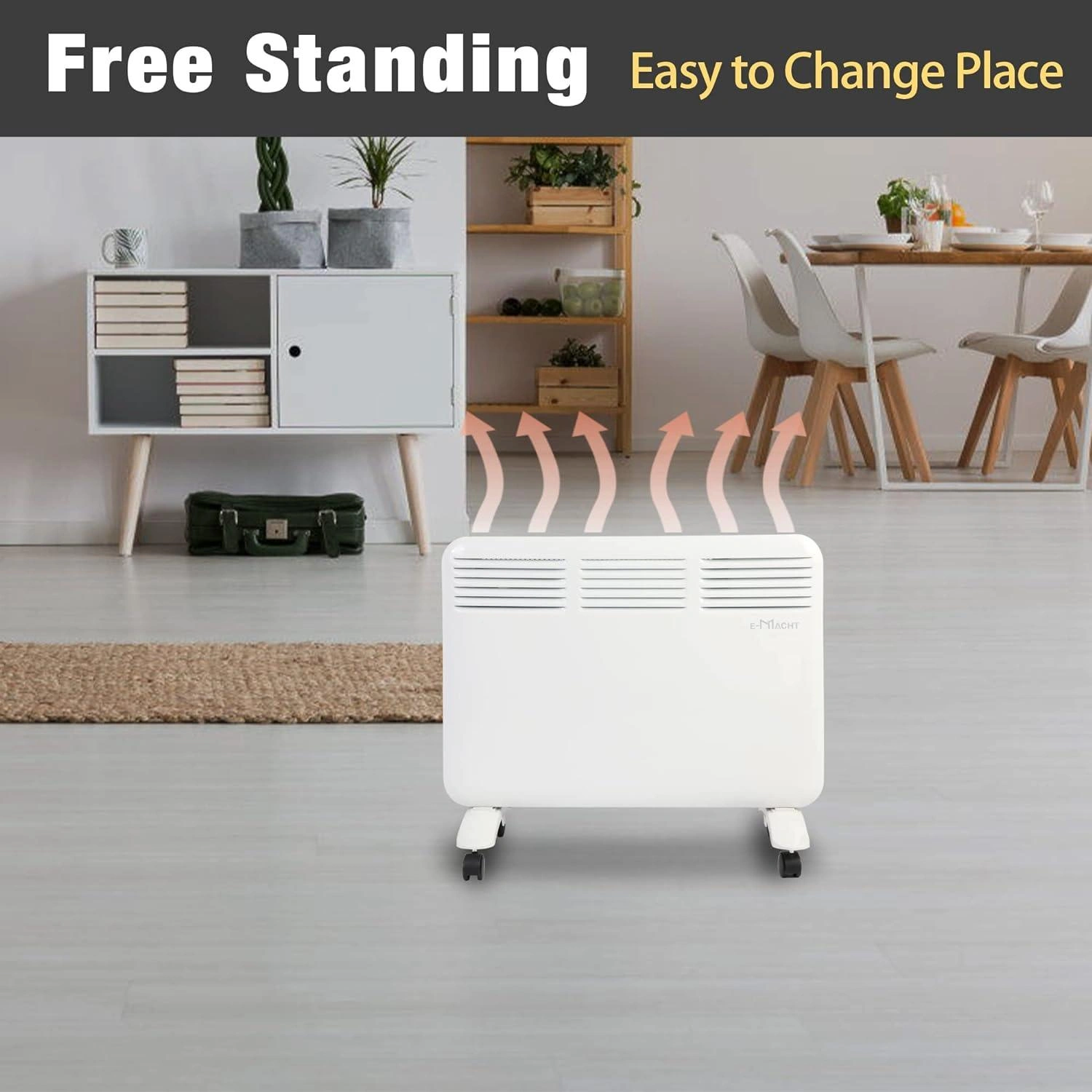Warm Up Your Space: 1000W Wall & Freestanding Heater with Smart Thermostat
