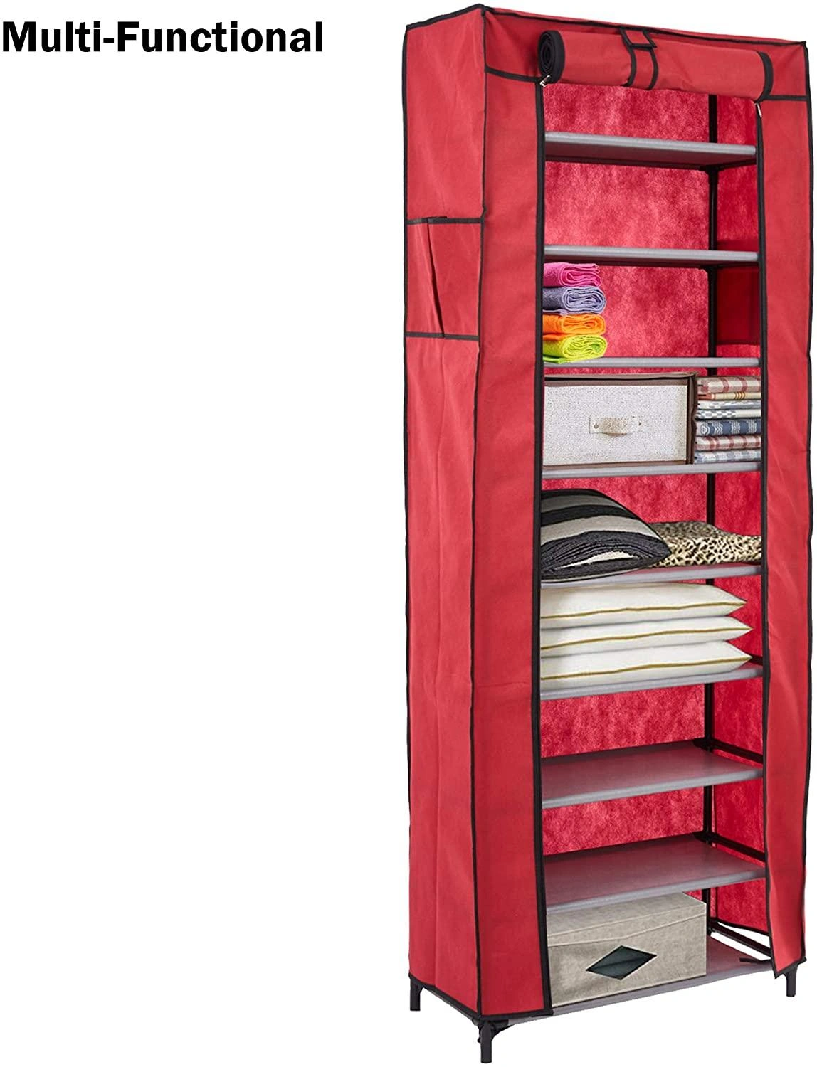Organize Your Shoes Stylishly Red Boot & Shoe Cabinet Storage Rack